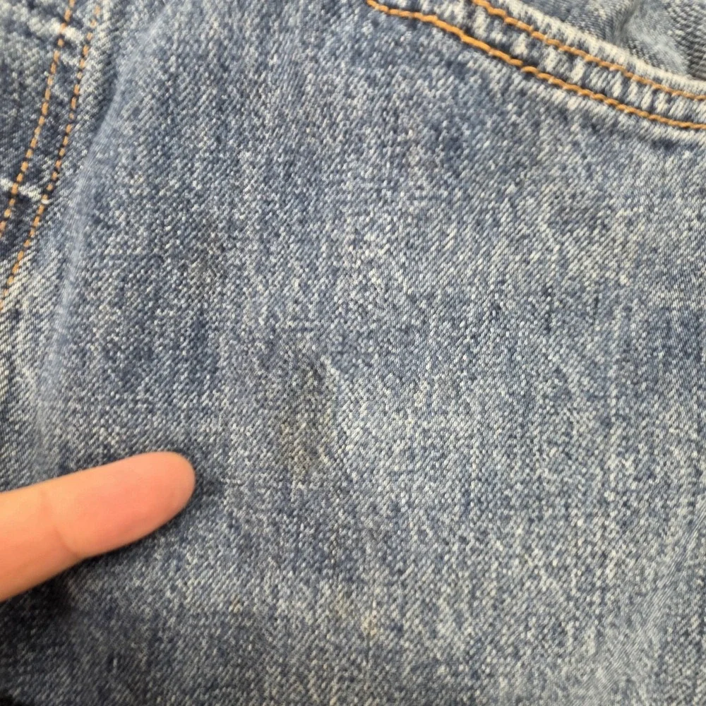 VTG Levis‎ 501 Jeans Mens Straight USA 90s Faint Stains Altered Hem Fits 30x28